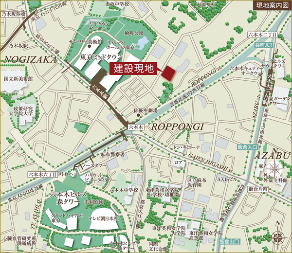六本木4丁目プロジェクトの地図画像。住所は東京都港区六本木四丁目28-5